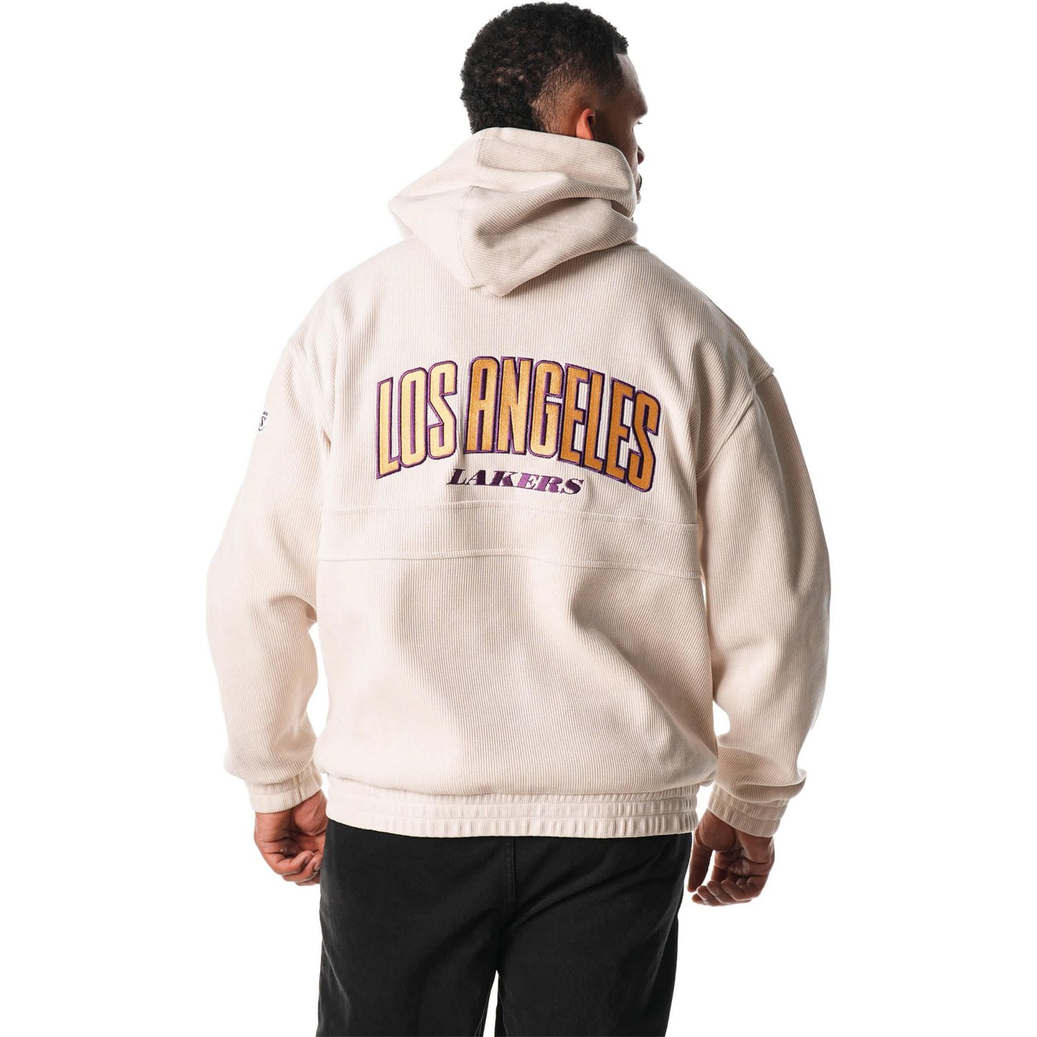 Unisex The Wild Collective Los Angeles Lakers Corduroy Tri-Blend Pullover Hoodie                                                 - view number 2