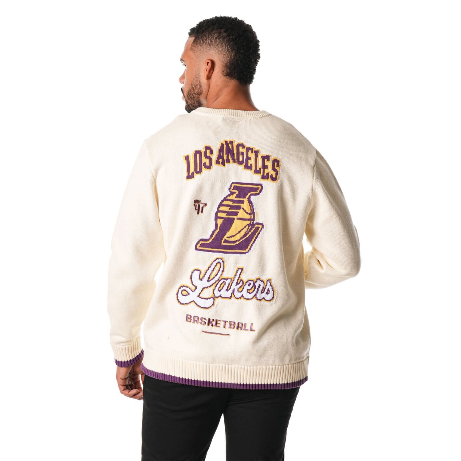 Unisex The Wild Collective Los Angeles Lakers Jacquard Knit Pullover Sweater - view number 2
