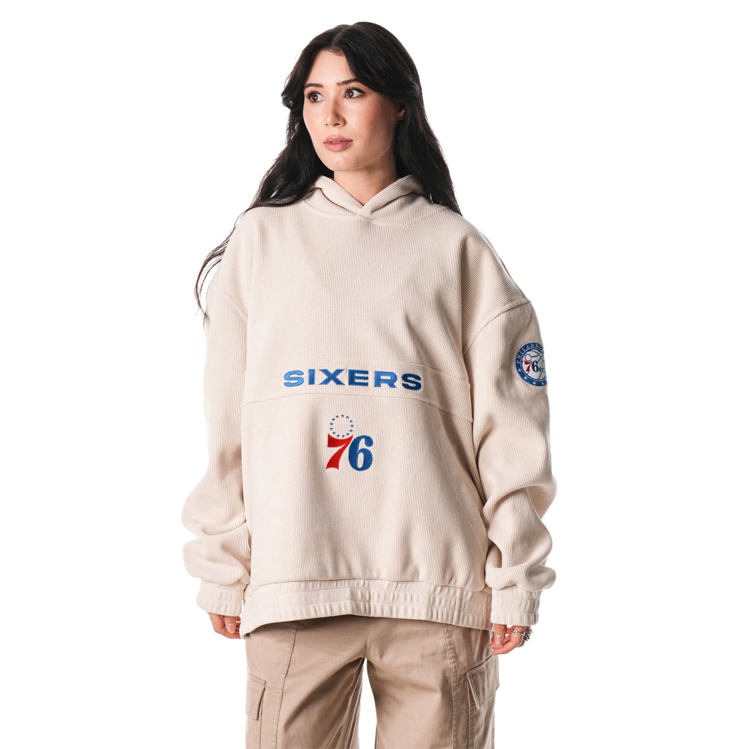 Unisex The Wild Collective Philadelphia 76ers Corduroy Tri-Blend Pullover Hoodie - view number 3
