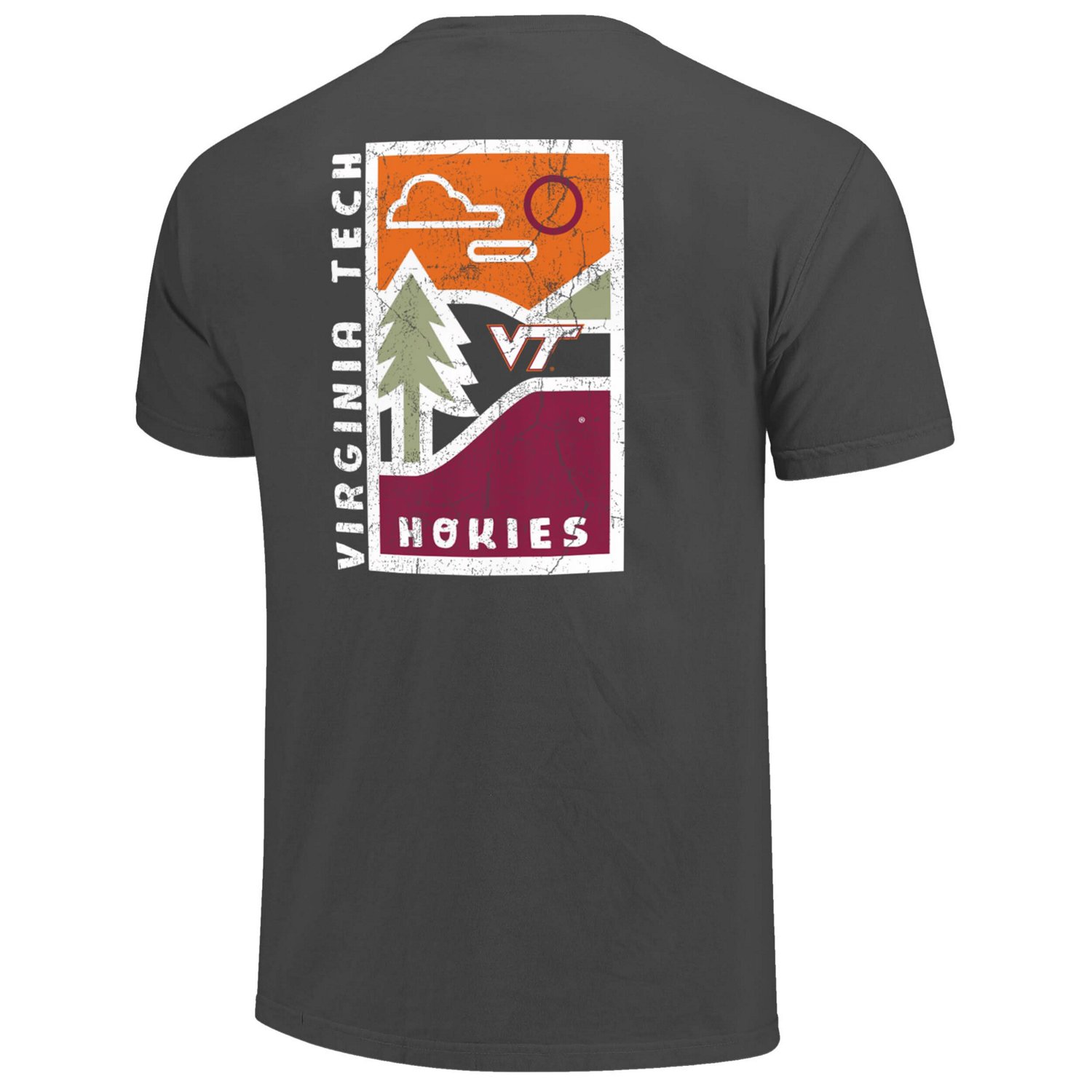 Virginia Tech Hokies Comfort Colors Minimal Vista Distressed Graphics T-Shirt - view number 3