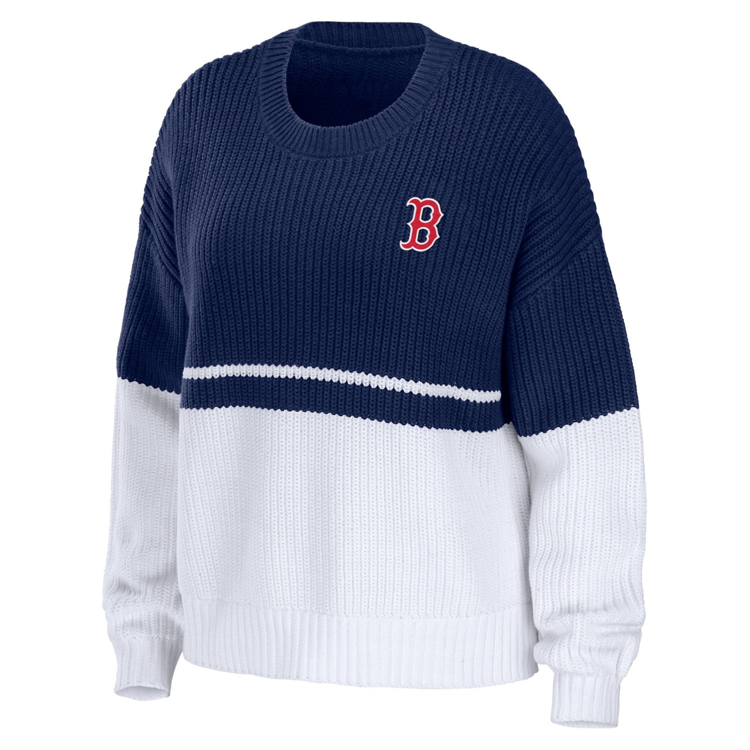 WEAR by Erin Andrews /White Boston Red Sox Chunky Pullover Sweatshirt - view number 2