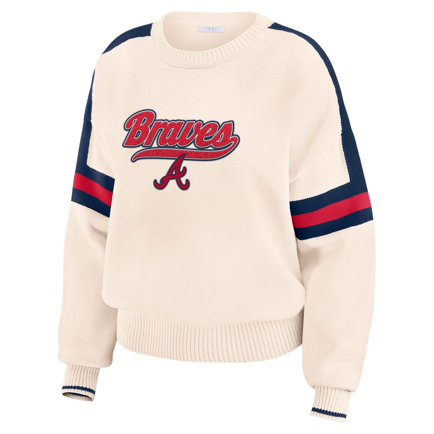 WEAR by Erin Andrews Atlanta Braves Stripe Pullover Sweater - view number 2