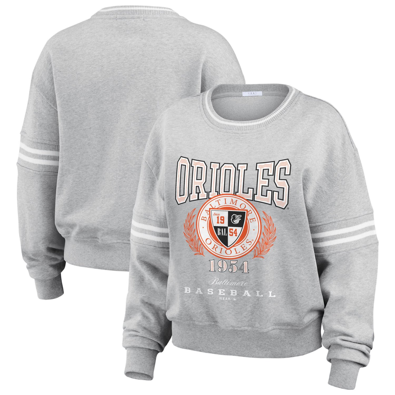 WEAR by Erin Andrews Baltimore Orioles Domestic Crest Pullover Sweatshirt