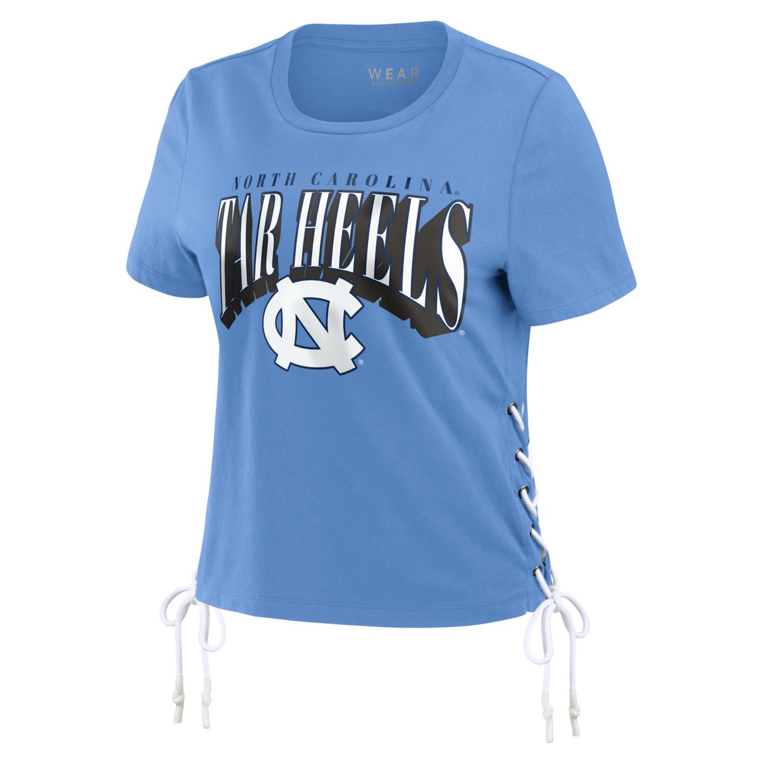 WEAR by Erin Andrews Carolina North Carolina Tar Heels Side Lace-Up Modest Crop T-Shirt - view number 2