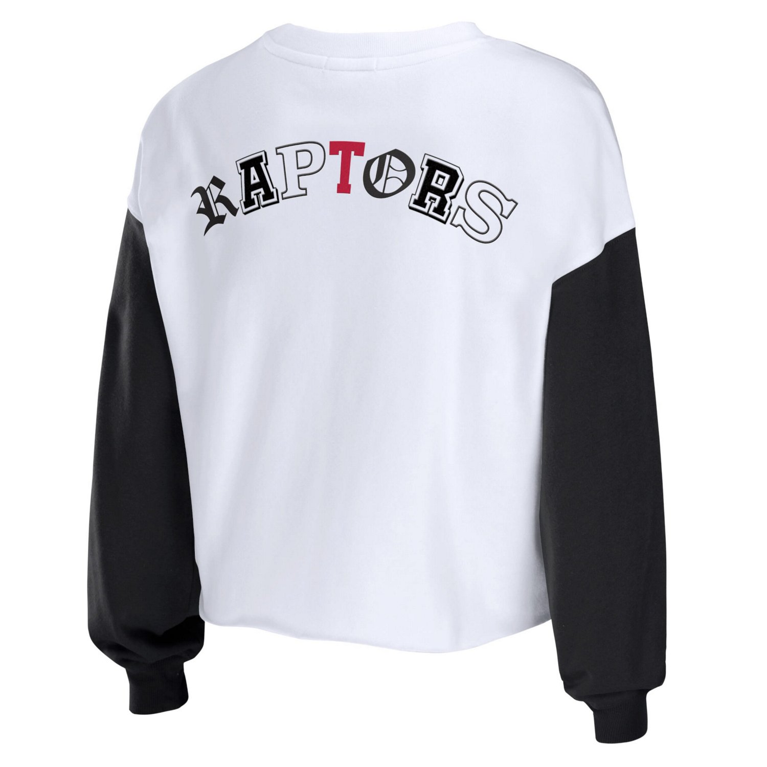 WEAR by Erin Andrews Heather Toronto Raptors Mixed Letter Cropped Pullover Sweatshirt                                            - view number 3