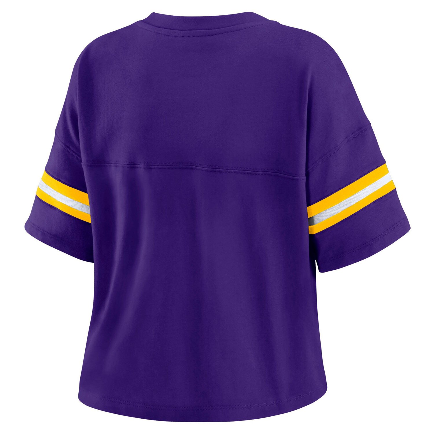 WEAR by Erin Andrews Los Angeles Lakers Plus Size Color Block Boxy V-Neck T-Shirt - view number 3