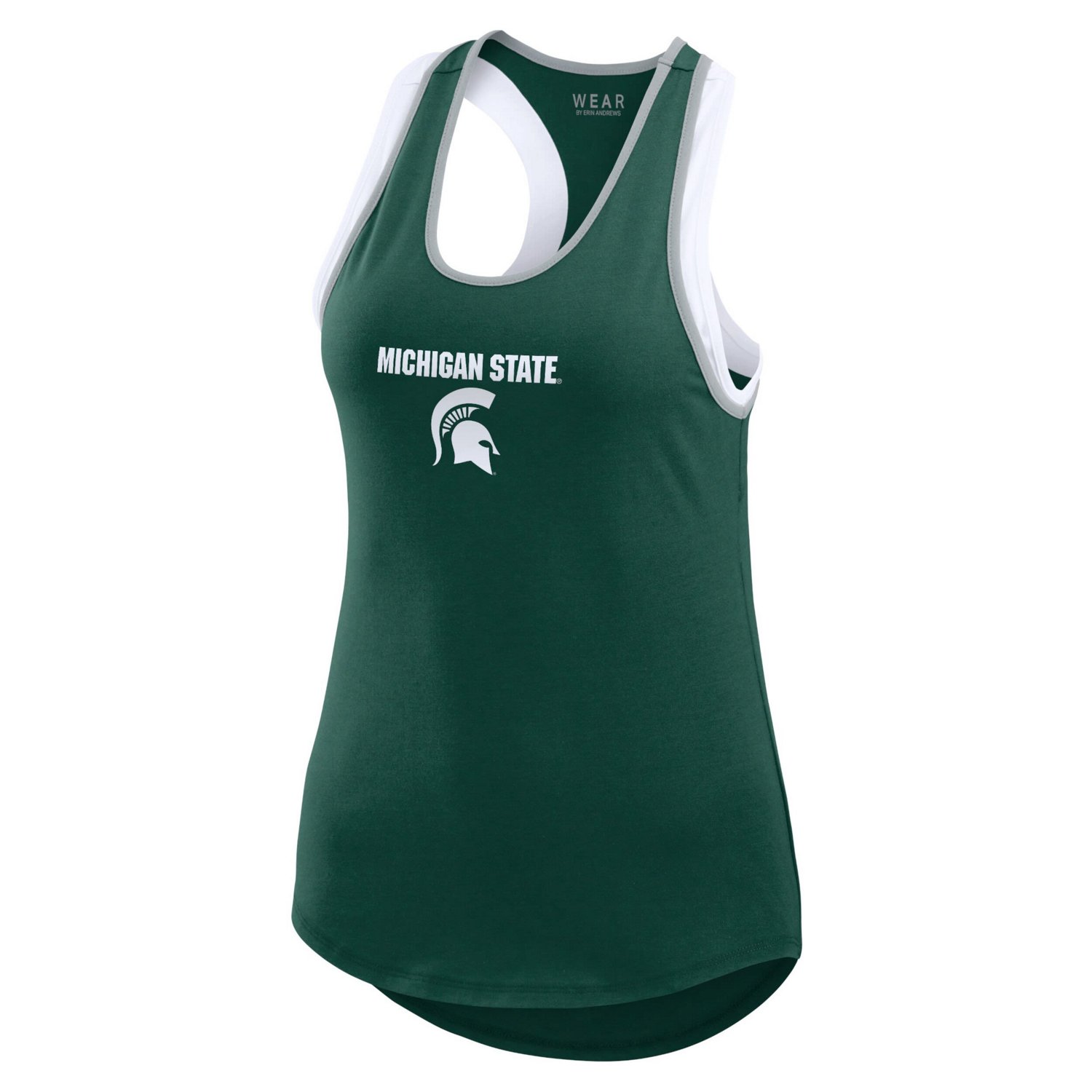 WEAR by Erin Andrews Michigan State Spartans Open Hole Razorback Tank Top - view number 2