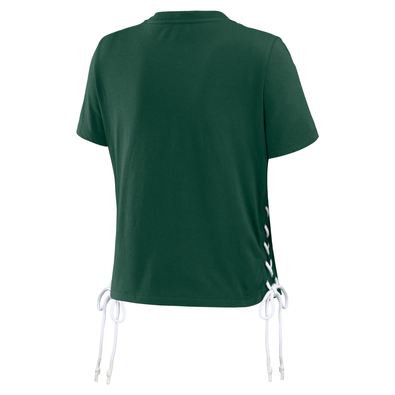 WEAR by Erin Andrews Michigan State Spartans Side Lace-Up Modest Crop T-Shirt - view number 3