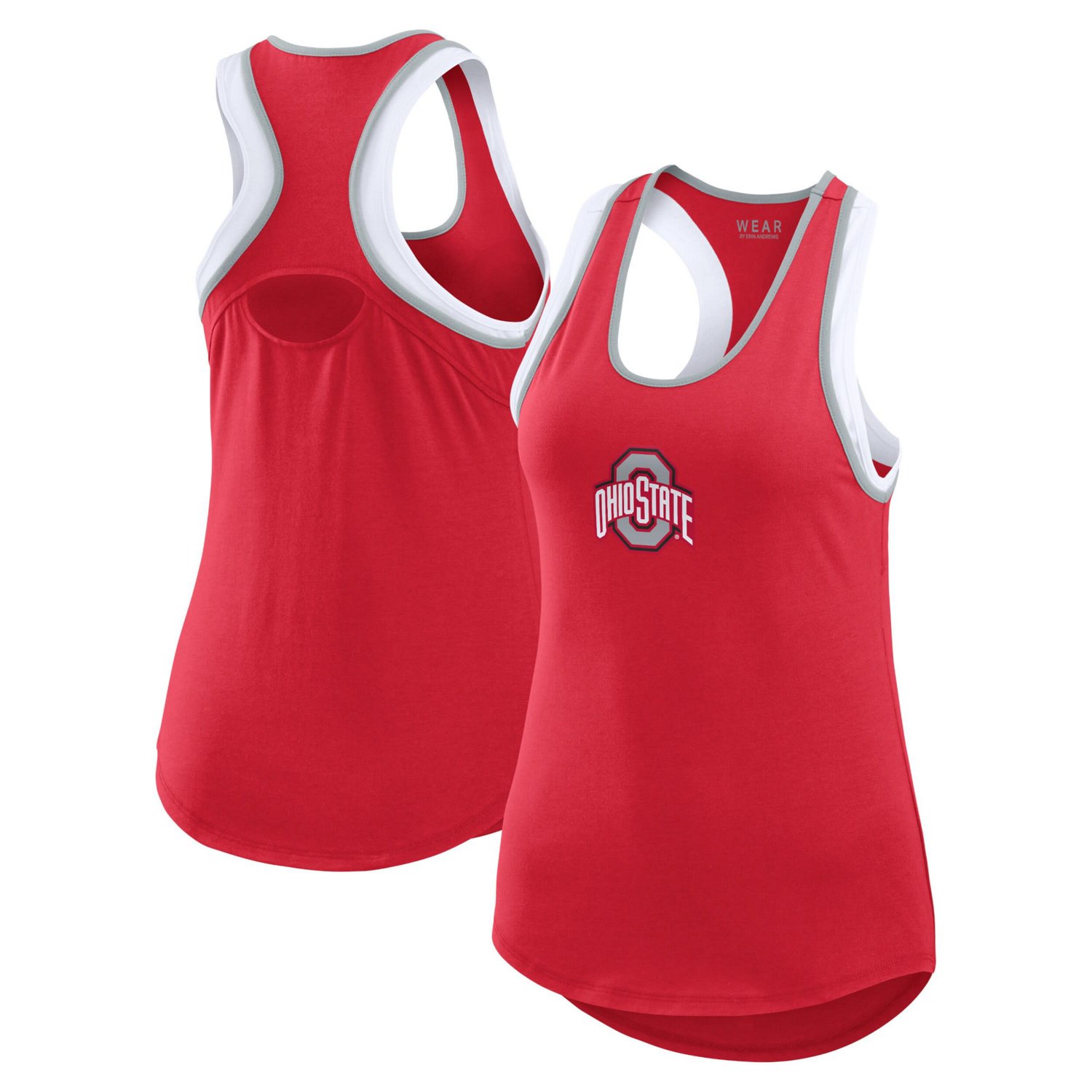 WEAR by Erin Andrews Ohio State Buckeyes Open Hole Razorback Tank Top