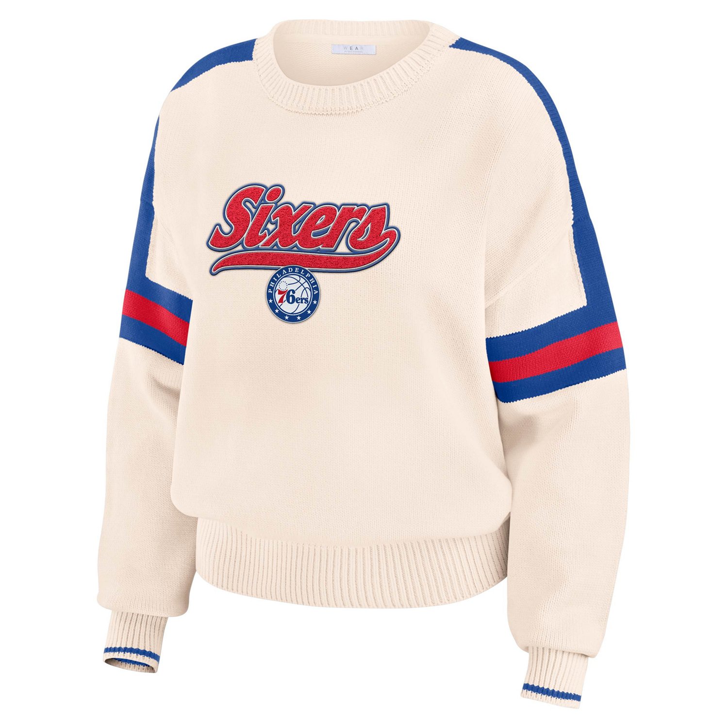 WEAR by Erin Andrews Philadelphia 76ers Stripe Pullover Sweater - view number 2