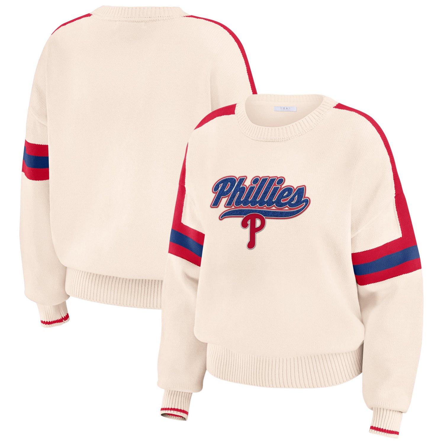 WEAR by Erin Andrews Philadelphia Phillies Stripe Pullover Sweater                                                              