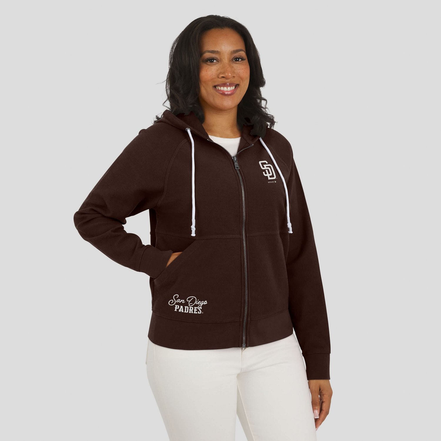 WEAR by Erin Andrews San Diego Padres Vintage Full-Zip Raglan Hoodie - view number 4