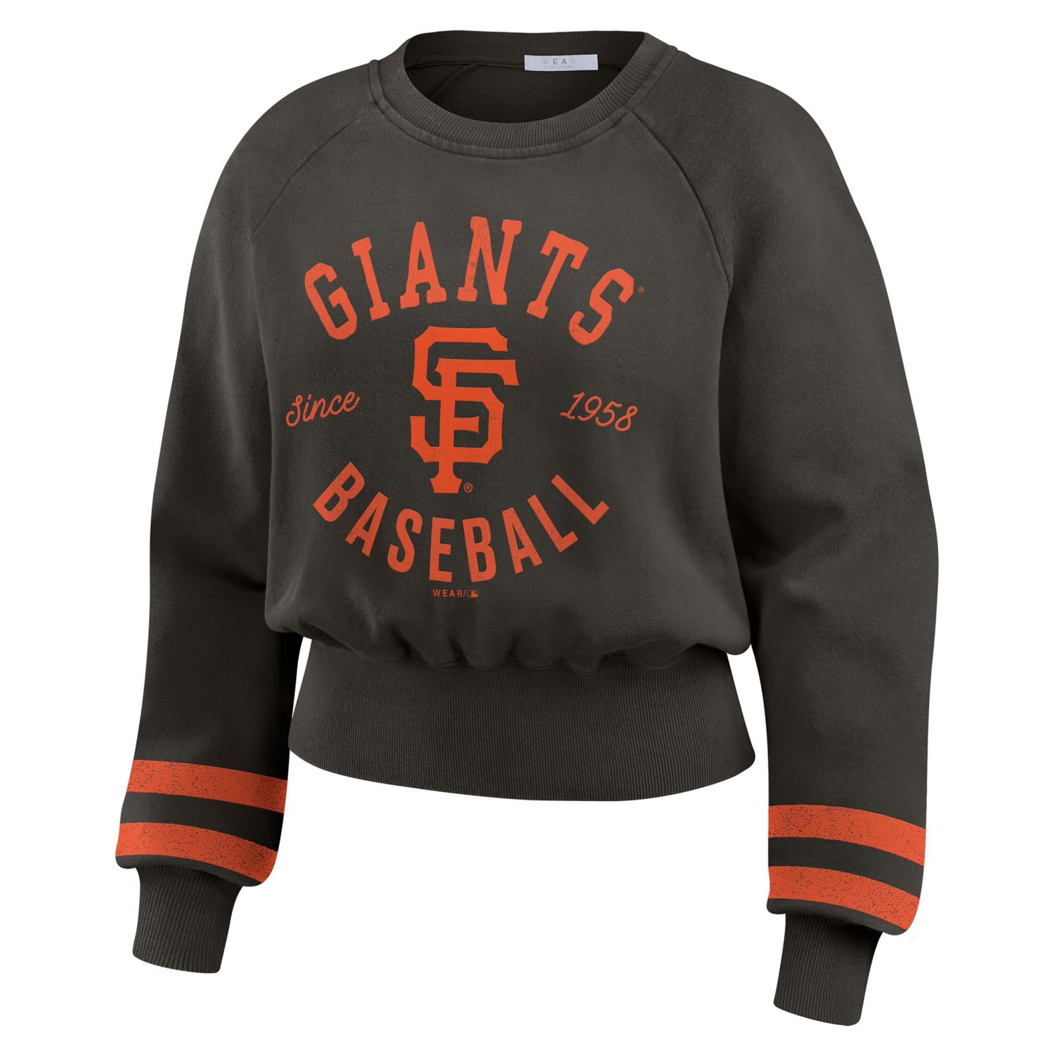 WEAR by Erin Andrews San Francisco Giants Vintage Washed Cropped Pullover Sweatshirt - view number 2