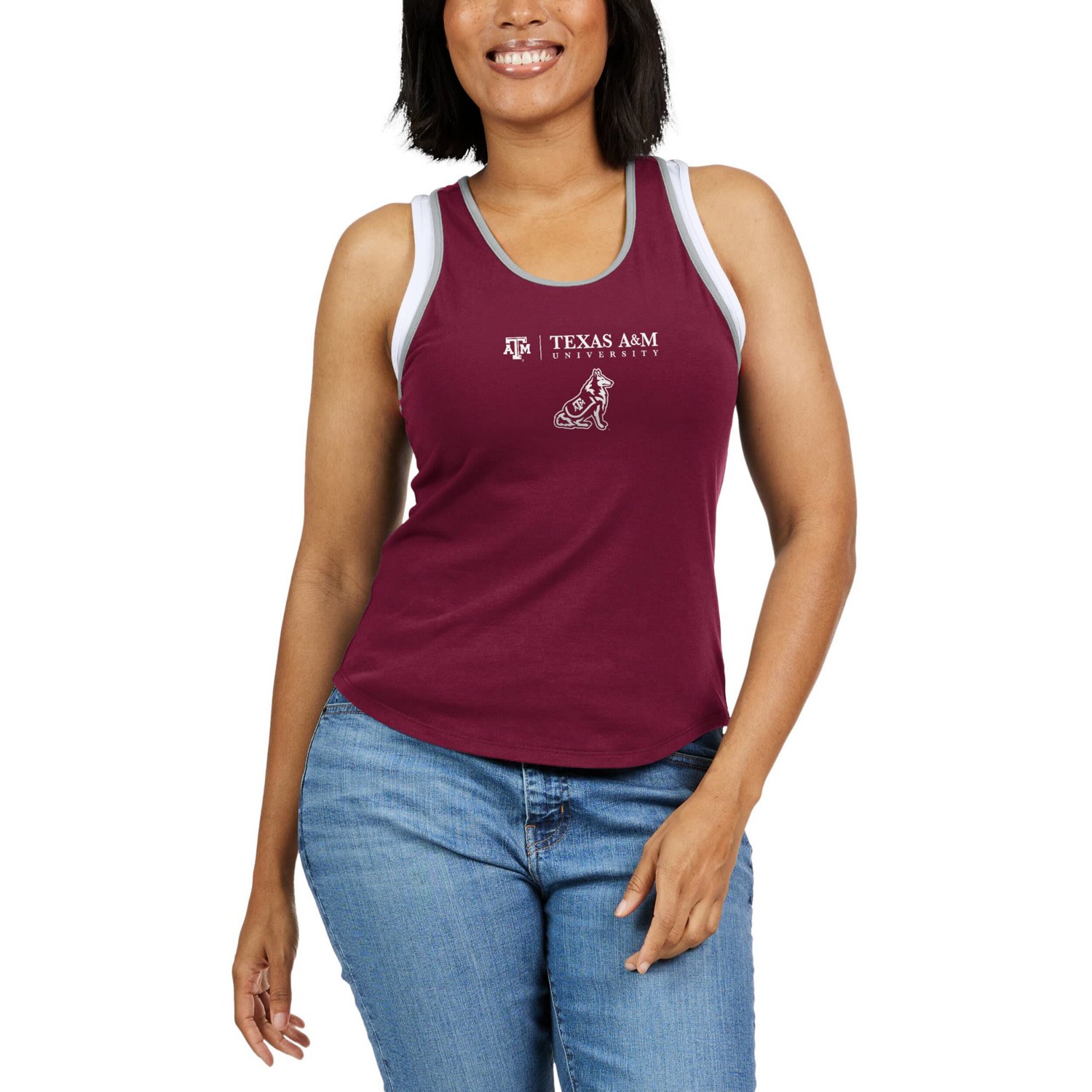 WEAR by Erin Andrews Texas AM Aggies Open Hole Razorback Tank Top - view number 4