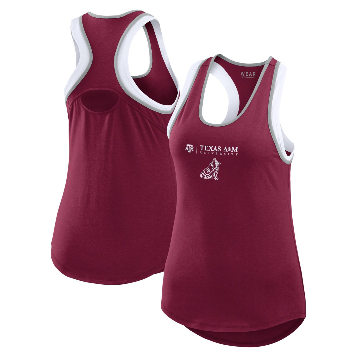 WEAR by Erin Andrews Texas AM Aggies Open Hole Razorback Tank Top - view number 1