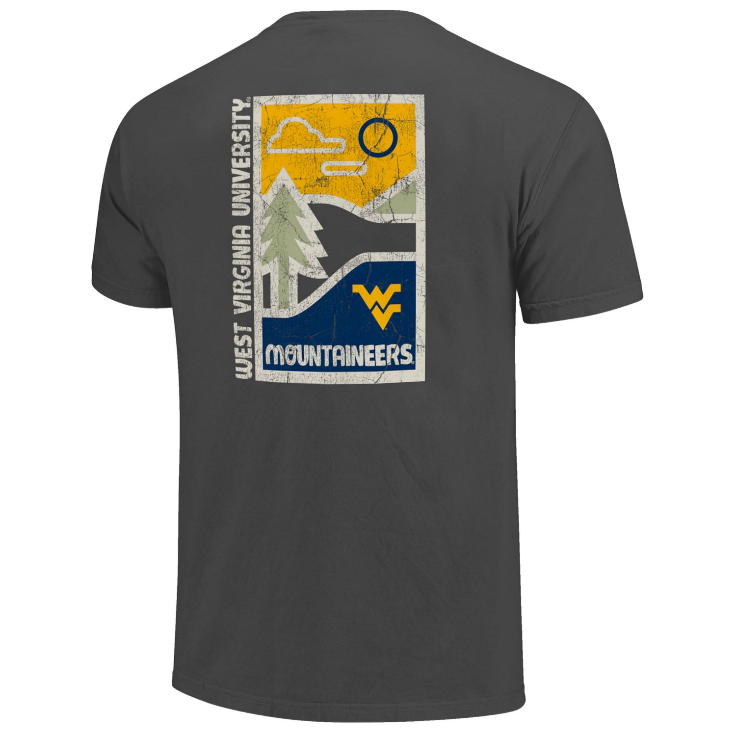 West Virginia Mountaineers Comfort Colors Minimal Vista Distressed Graphics T-Shirt - view number 3
