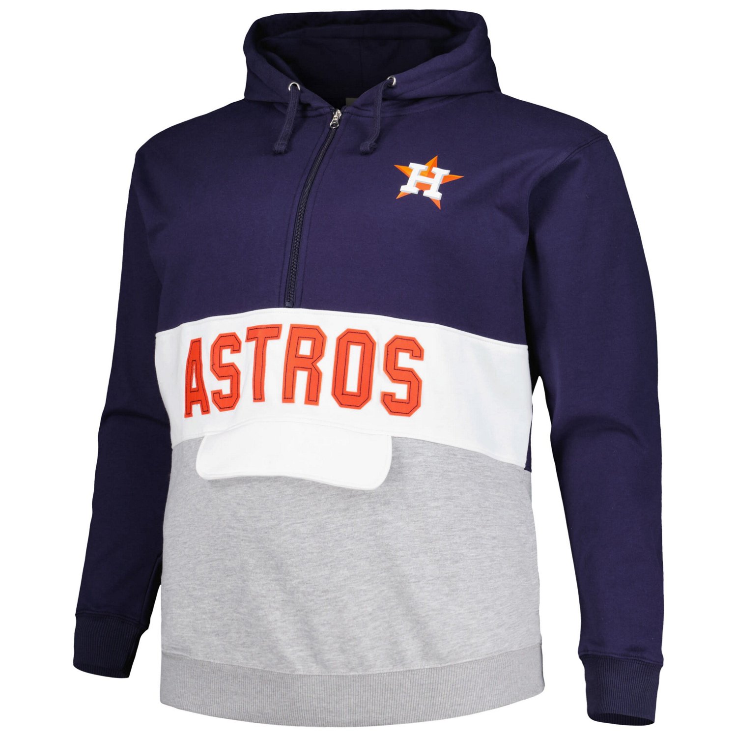 White Houston Astros Big  Tall Fleece Half-Zip Hoodie - view number 2