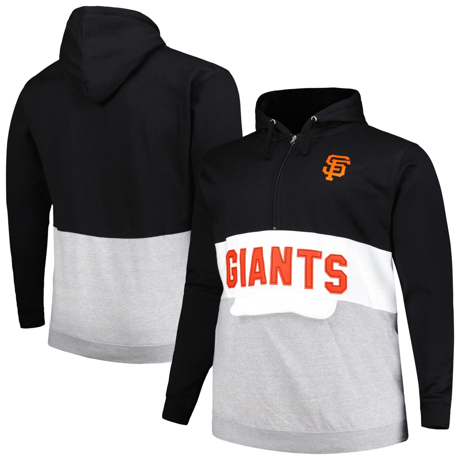 White San Francisco Giants Big  Tall Fleece Half-Zip Hoodie