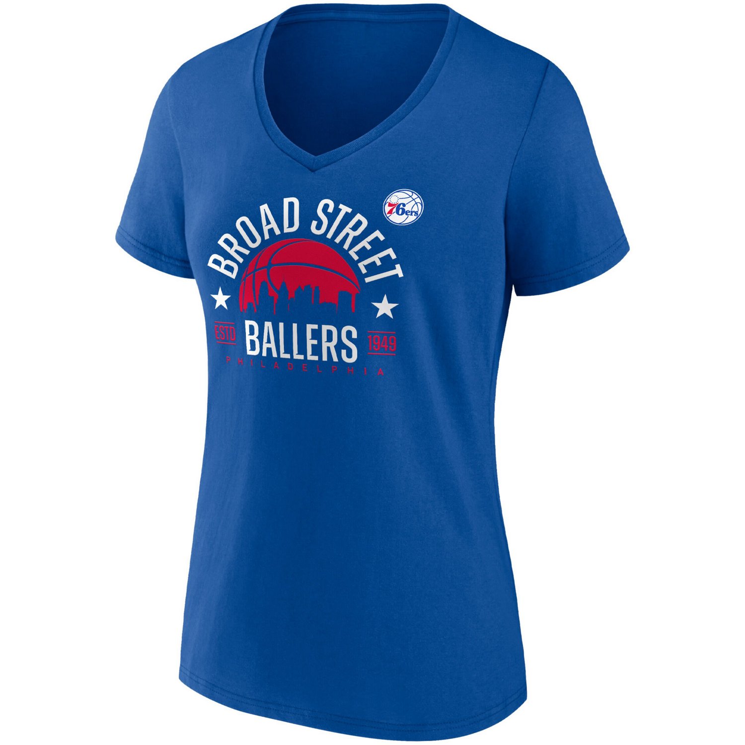 Wo Fanatics Philadelphia 76ers Hometown Collection Broad Street Ballers V-Neck T-Shirt