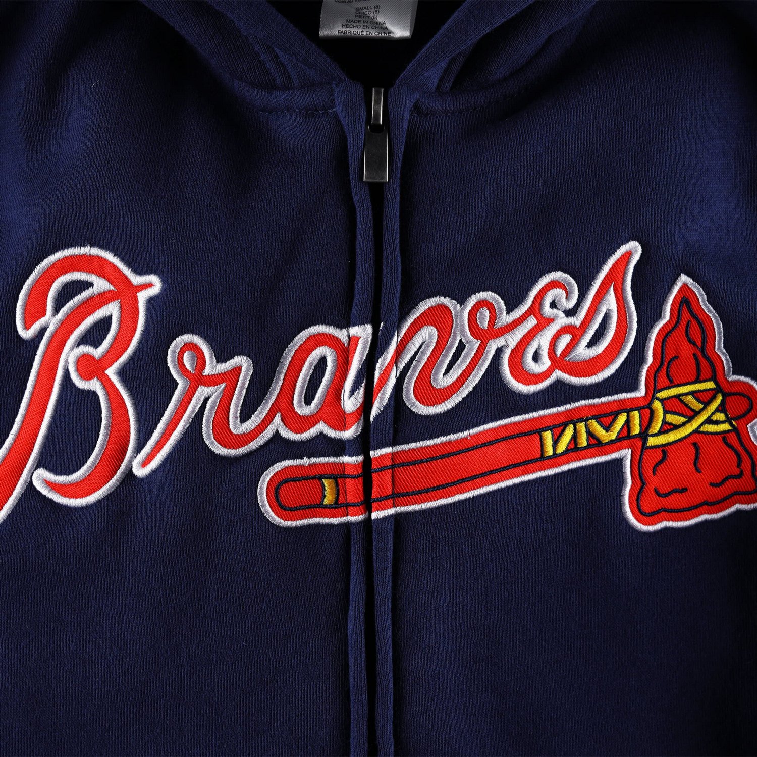 Youth Atlanta Braves Wordmark Full-Zip Fleece Hoodie - view number 4