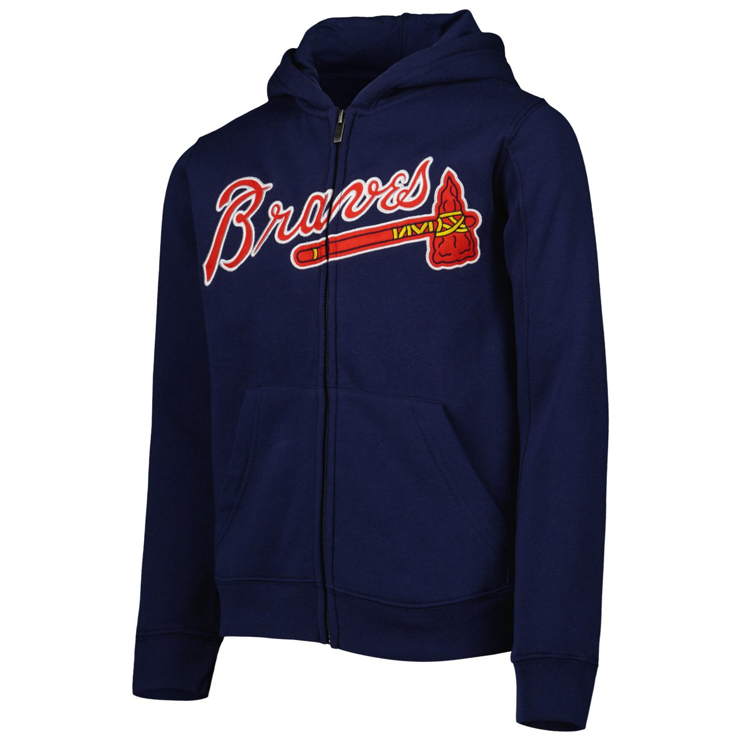 Youth Atlanta Braves Wordmark Full-Zip Fleece Hoodie - view number 2
