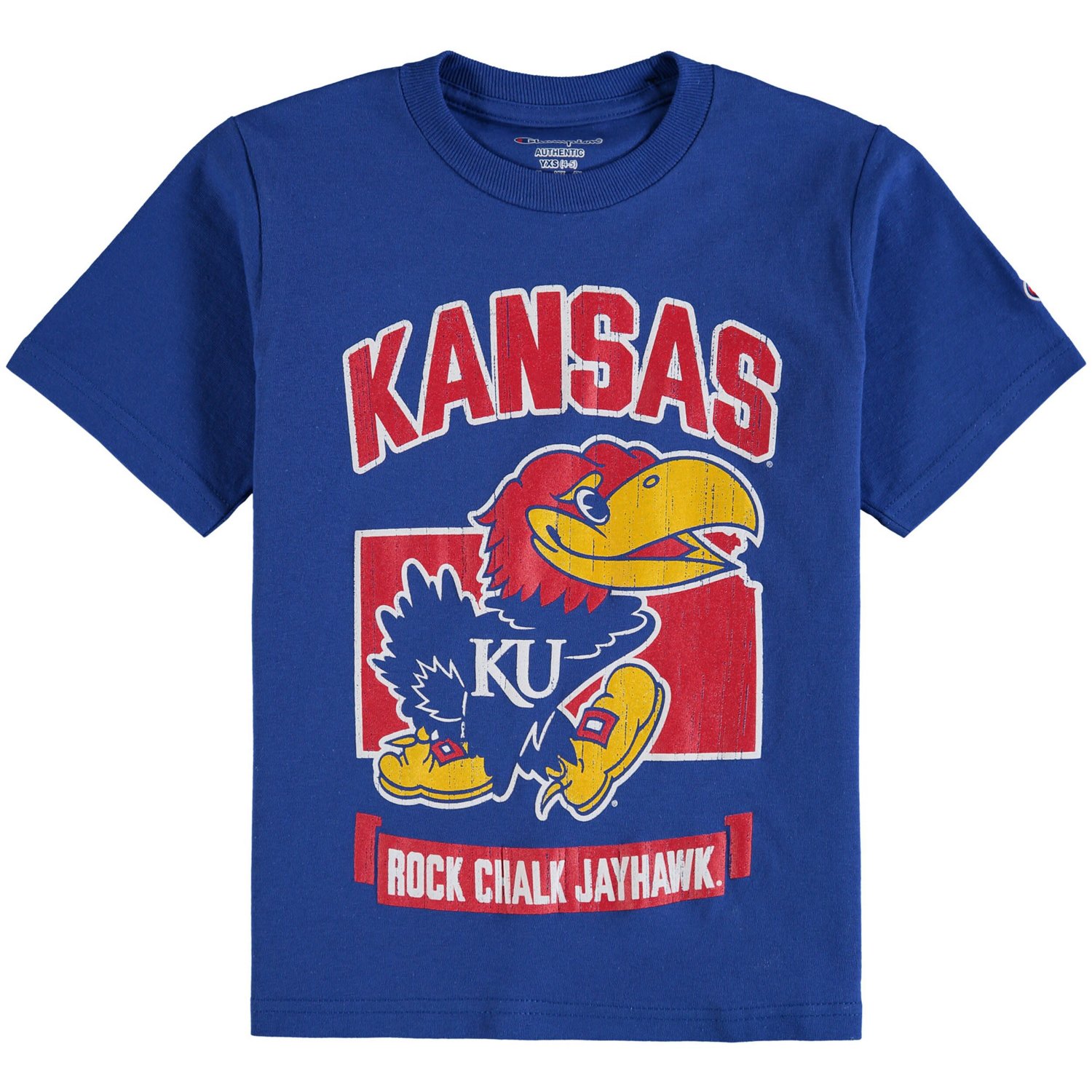 Youth Champion Kansas Jayhawks Strong Mascot T-Shirt                                                                             - view number 1