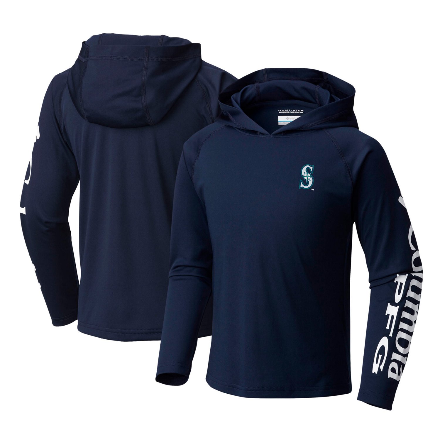 Youth Columbia Seattle Mariners Terminal Tackle Long Sleeve Hoodie T-Shirt