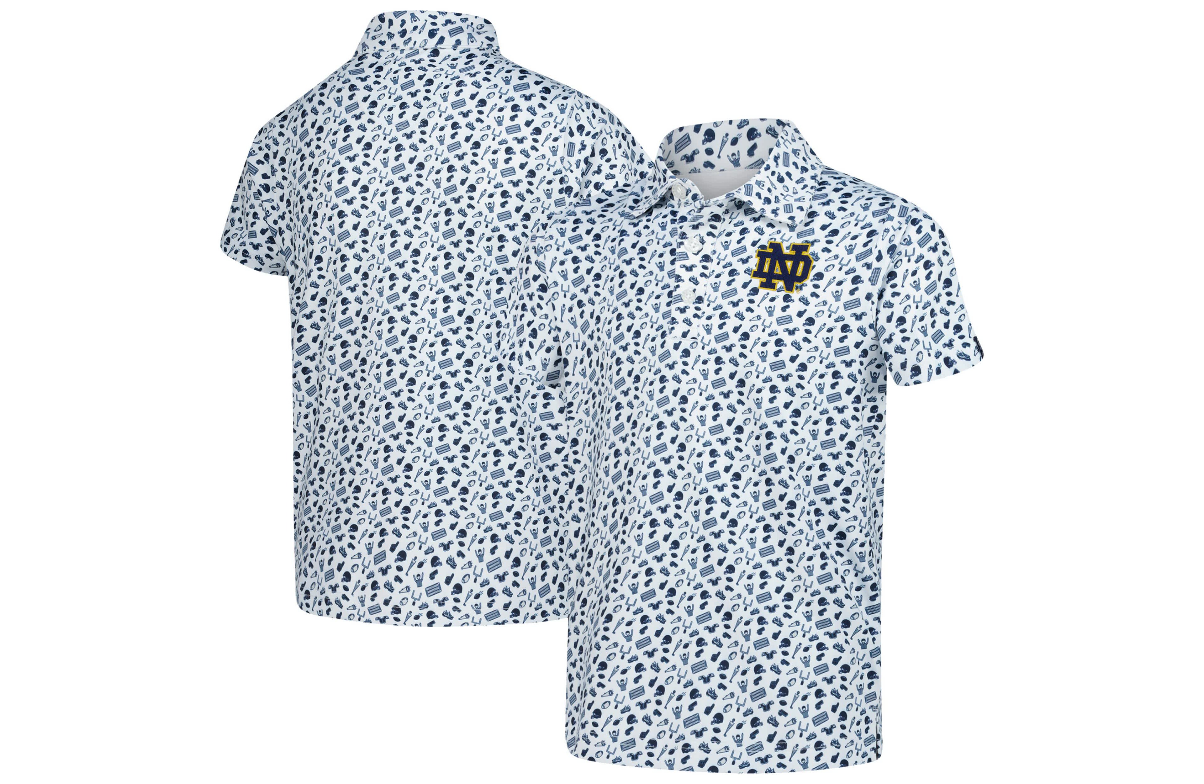 Youth Garb Notre Dame Fighting Irish Tom Allover Print Performance Polo