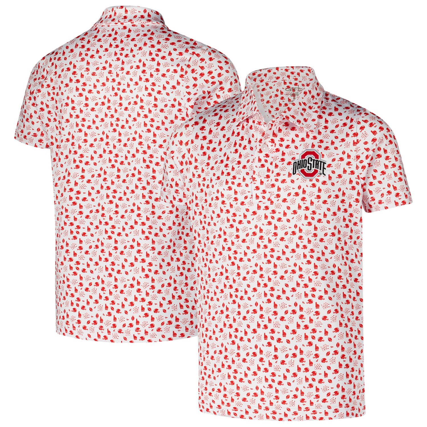 Youth Garb Ohio State Buckeyes Earnest Allover Print Polo