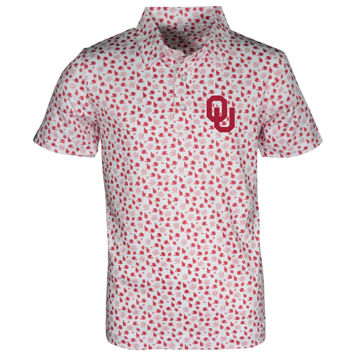 Youth Garb Oklahoma Sooners Earnest Allover Print Polo