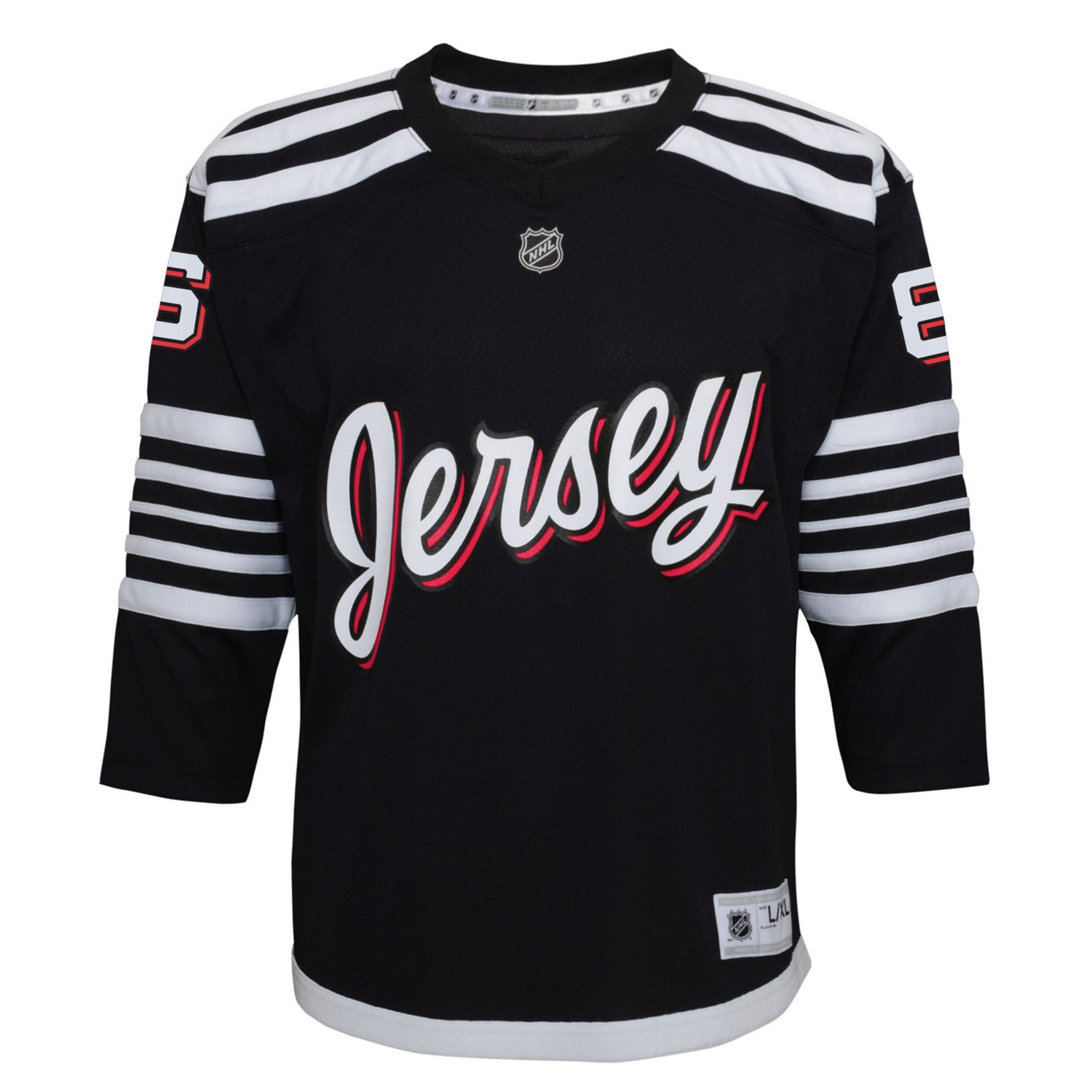 Youth Jack Hughes New Jersey Devils Alternate Replica Player Jersey - view number 2