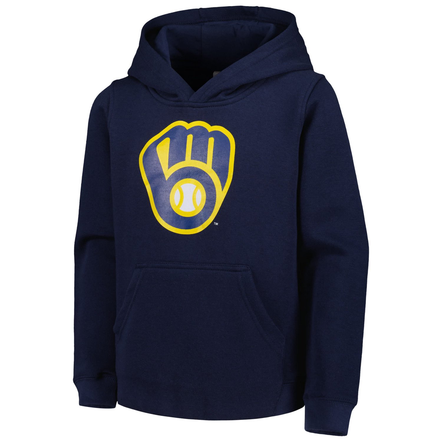 Youth Milwaukee Brewers Team Primary Logo Pullover Hoodie - view number 2