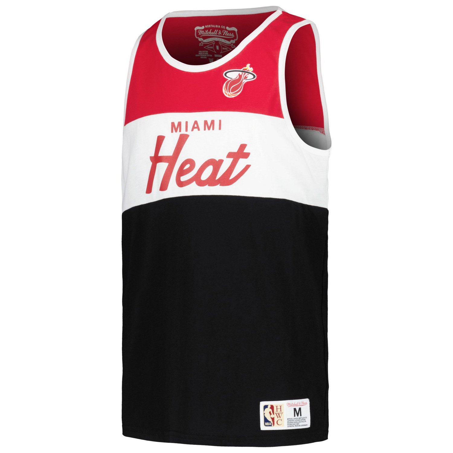 Youth Mitchell  Ness Black Miami Heat Hardwood Classics Special Script Tank Top - view number 2