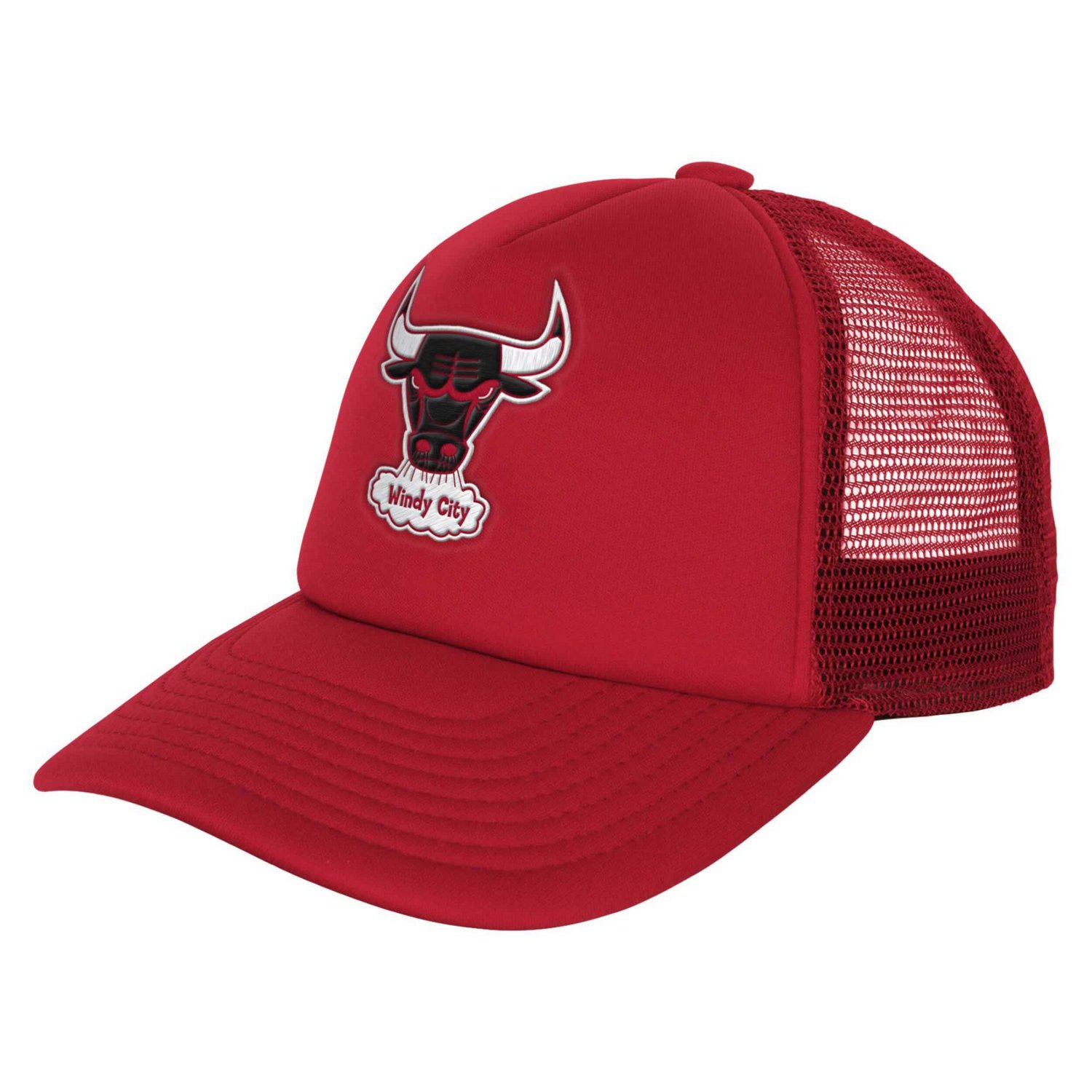 Youth Mitchell  Ness Chicago Bulls Core Evergreen Trucker Adjustable Hat - view number 1