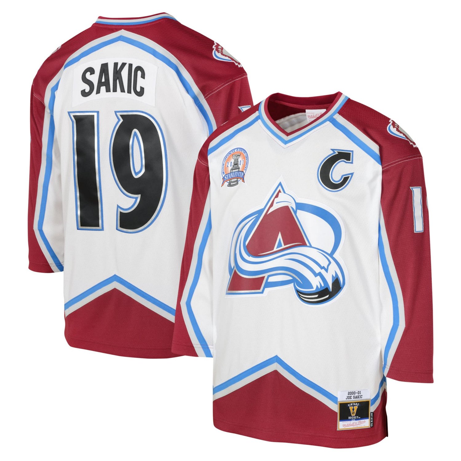 Youth Mitchell  Ness Joe Sakic Colorado Avalanche 2000 Blue Line Player Jersey