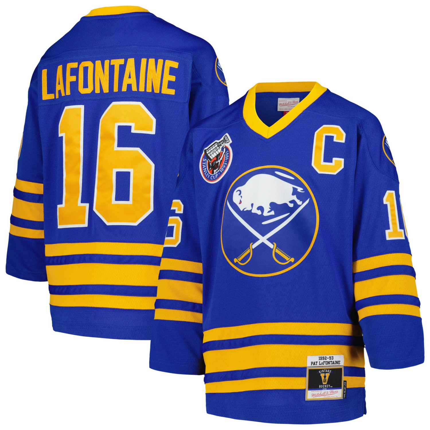 Youth Mitchell  Ness Pat LaFontaine Buffalo Sabres 1992 Blue Line Player Jersey