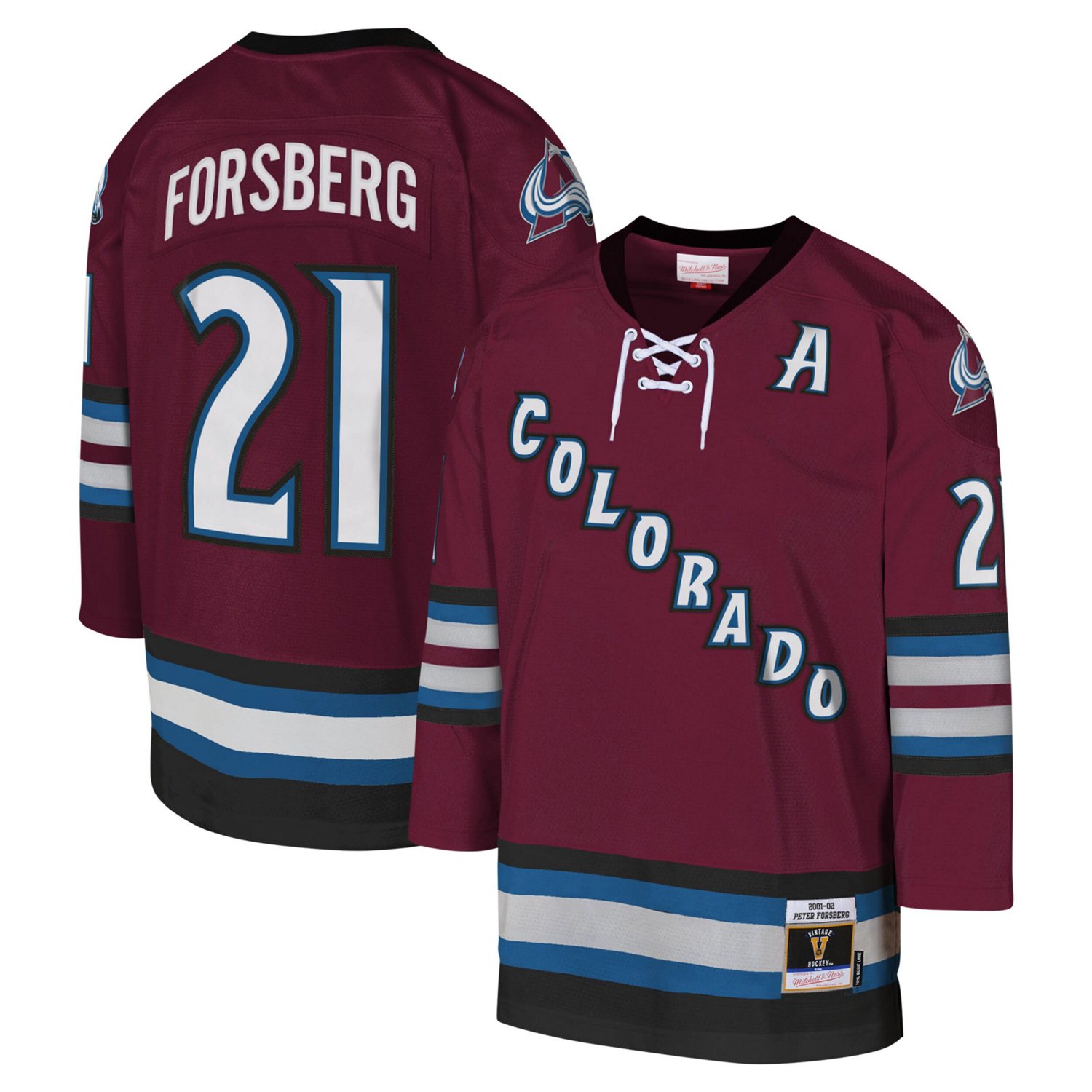 Youth Mitchell  Ness Peter Forsberg Colorado Avalanche 2001-02 Line Player Jersey                                                - view number 1