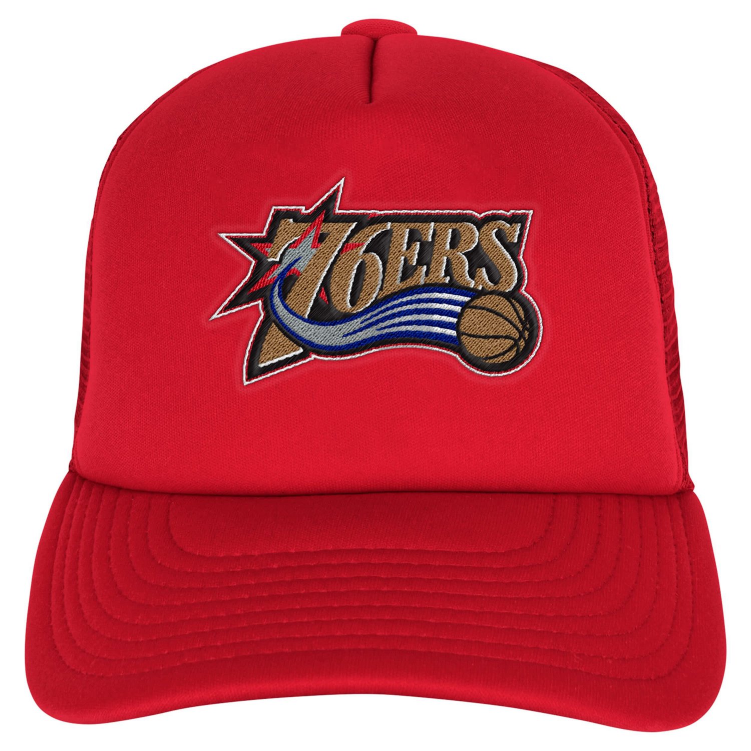Youth Mitchell  Ness Philadelphia 76ers Core Evergreen Trucker Adjustable Hat - view number 2