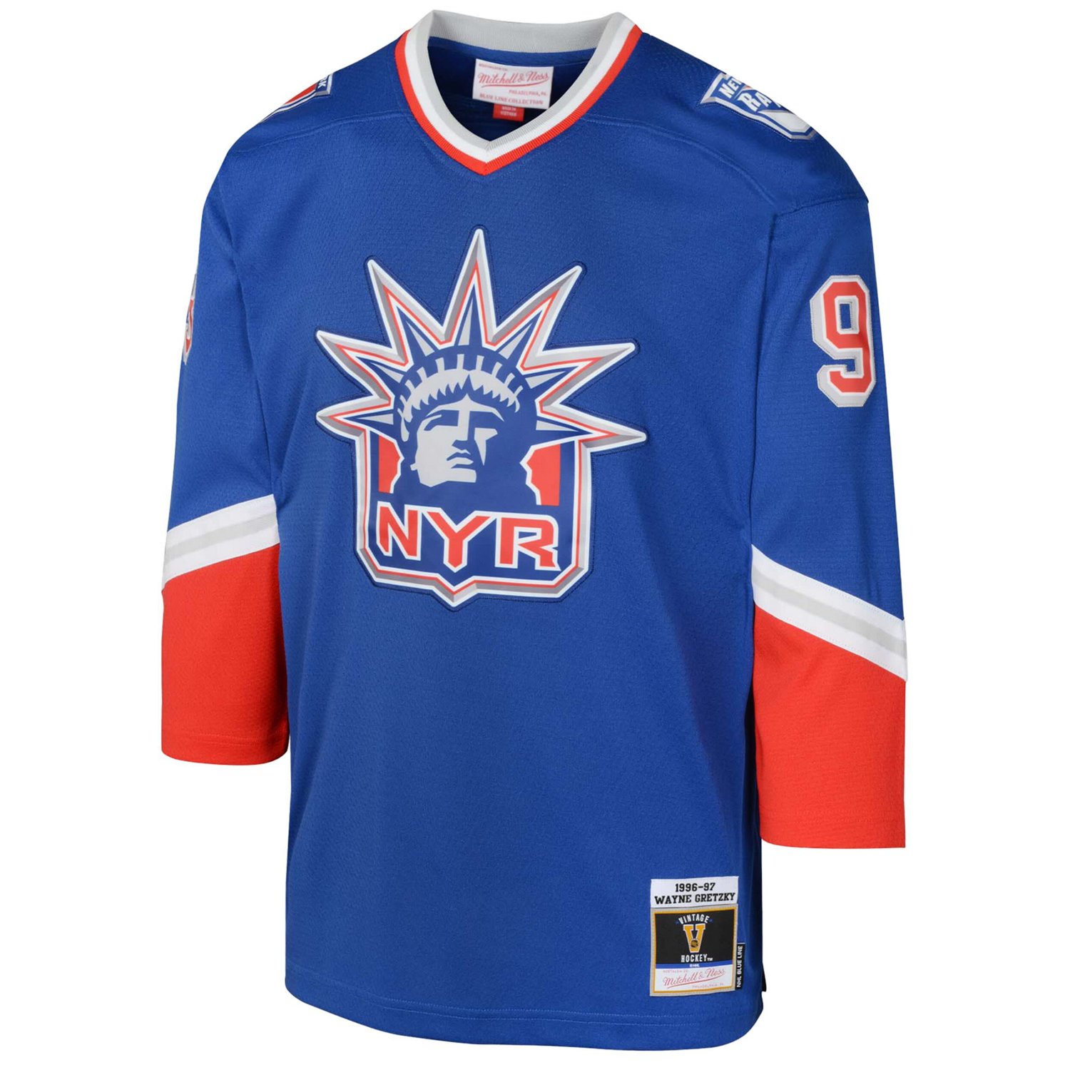 Youth Mitchell  Ness Wayne Gretzky New York Rangers 1996 97 Line Player Jersey - view number 2