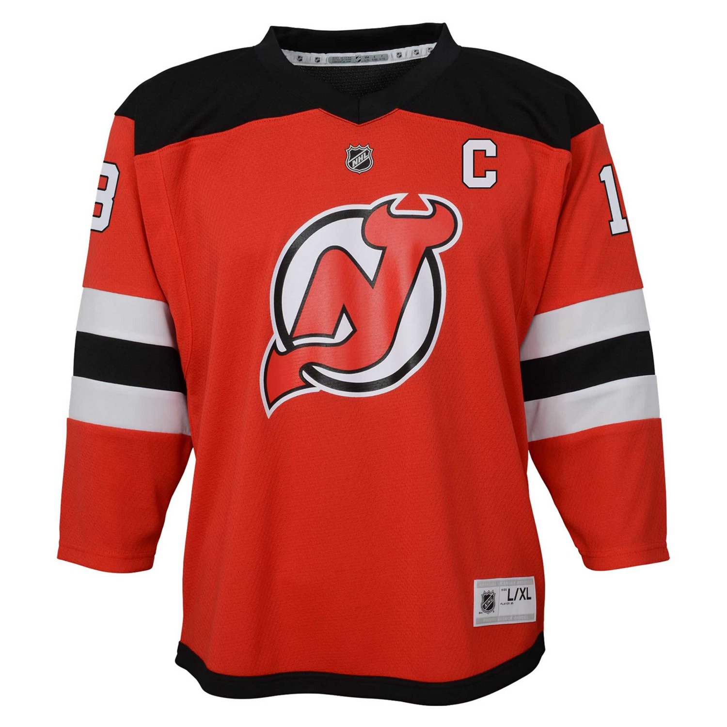 Youth Nico Hischier New Jersey Devils Captain Patch Home Replica Player Jersey - view number 2