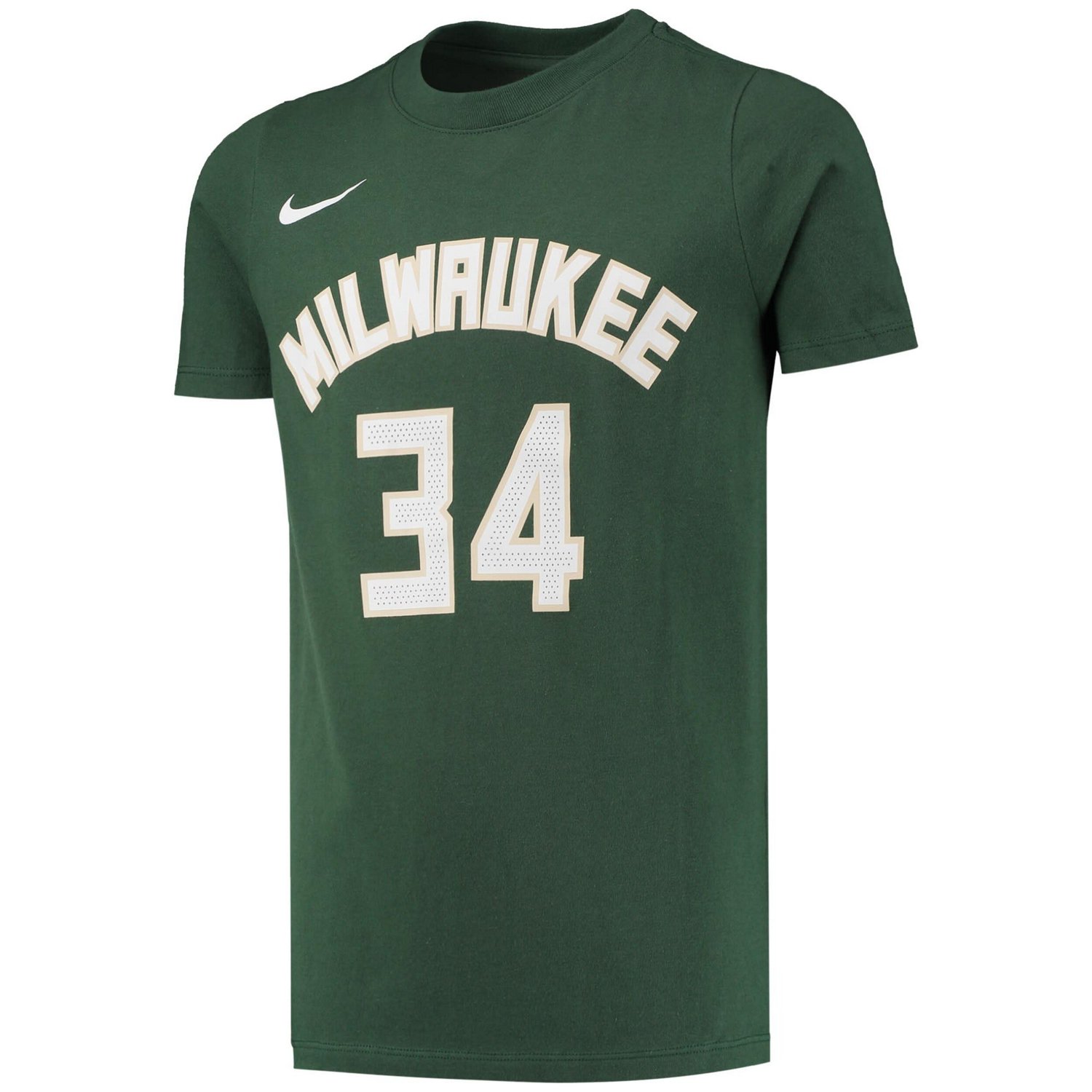 Youth Nike Giannis Antetokounmpo Hunter Milwaukee Bucks Logo Name  Number Performance T-Shirt - view number 2