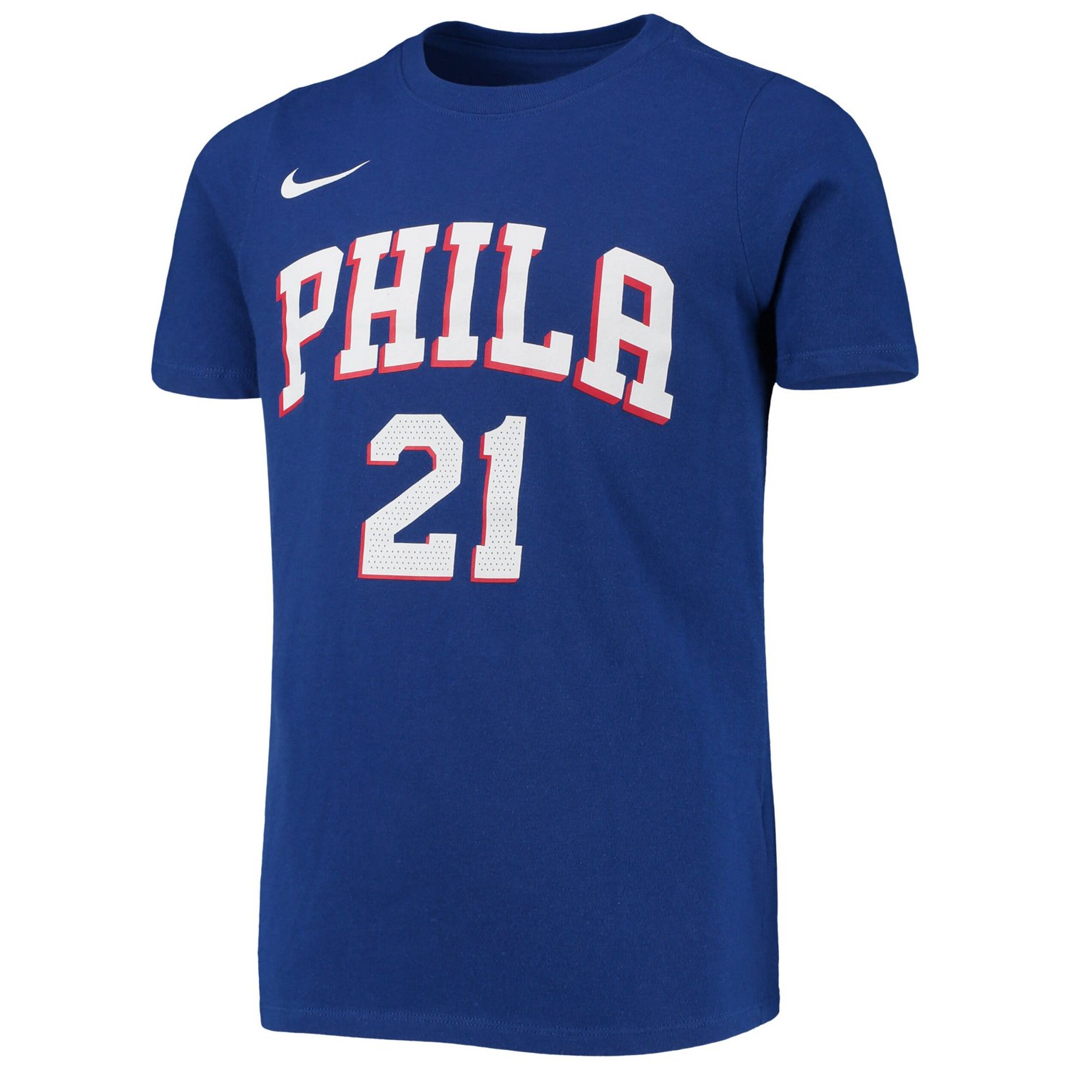 Youth Nike Joel Embiid Philadelphia 76ers Logo Name  Number Performance T-Shirt - view number 2