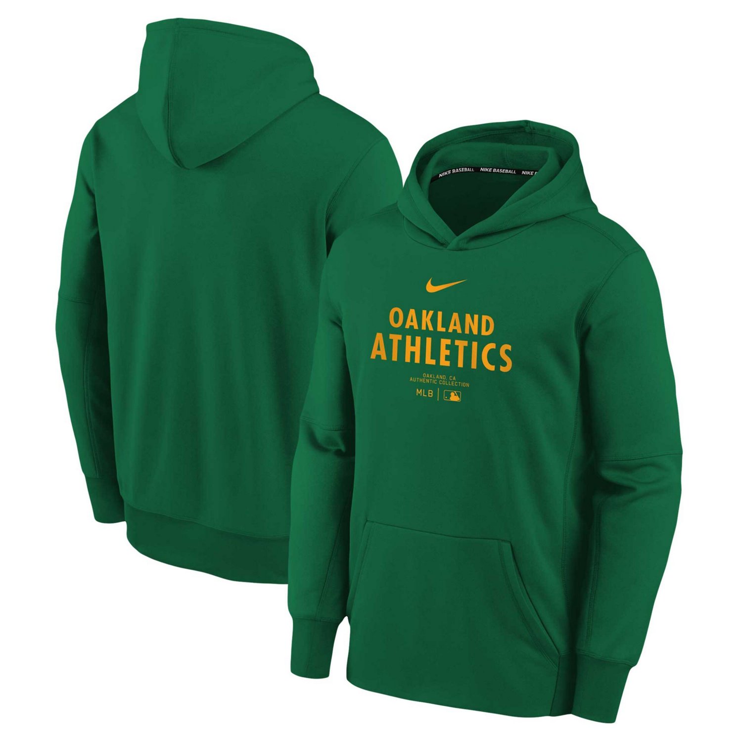 Youth Nike Oakland Athletics Authentic Collection Performance Pullover Hoodie Academy