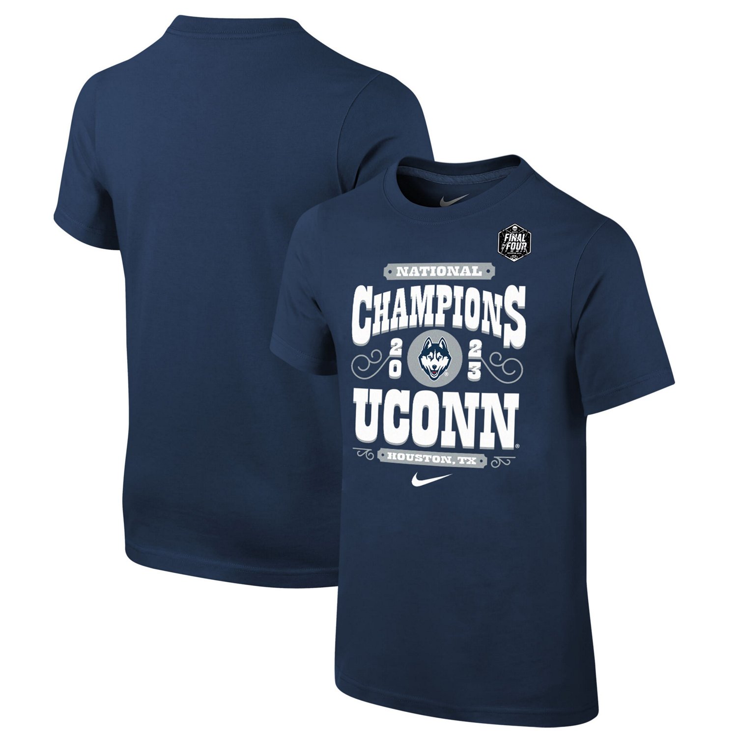 Youth Nike UConn Huskies 2023 NCAA Mens Basketball National Champions Celebration T-Shirt                                        - view number 1