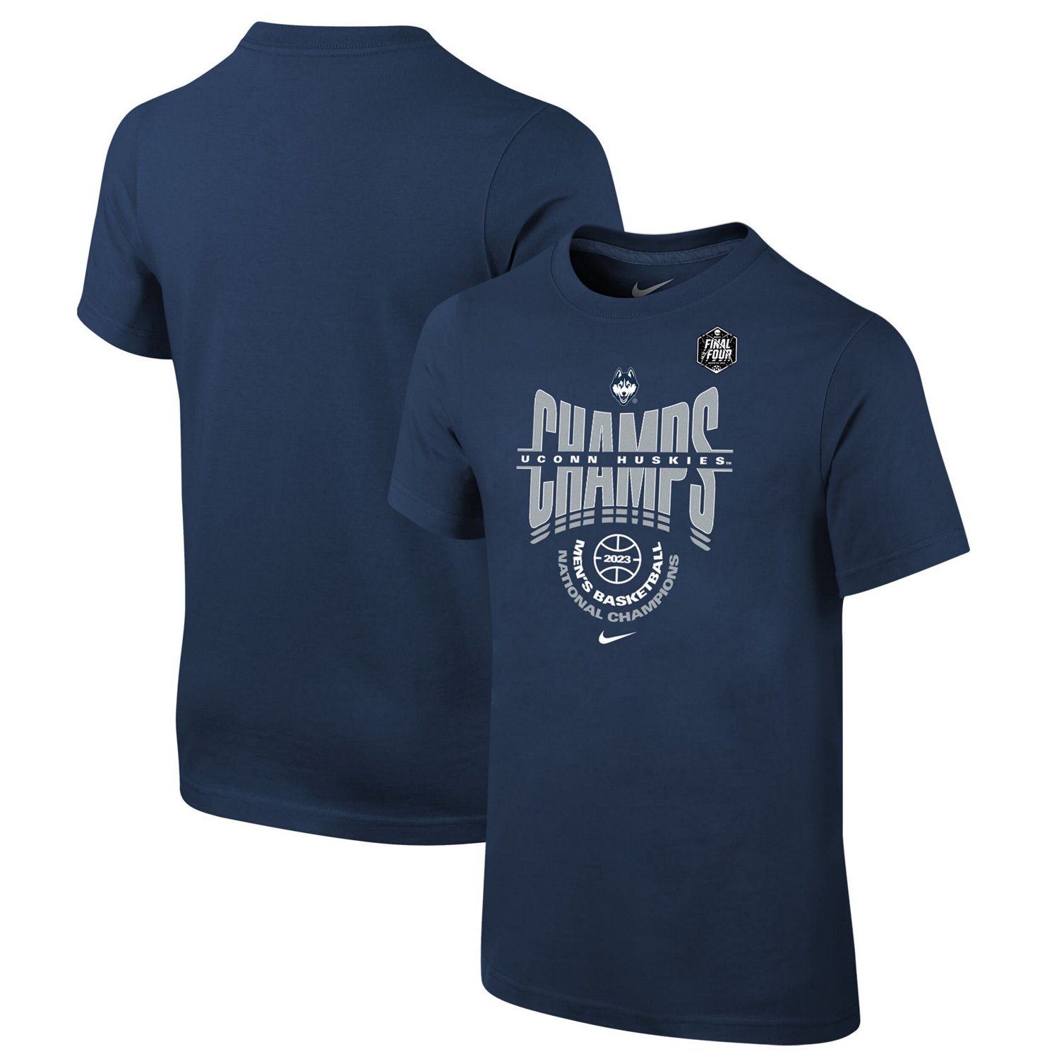 Youth Nike UConn Huskies 2023 NCAA Mens Basketball National Champions Locker Room T-Shirt - view number 1