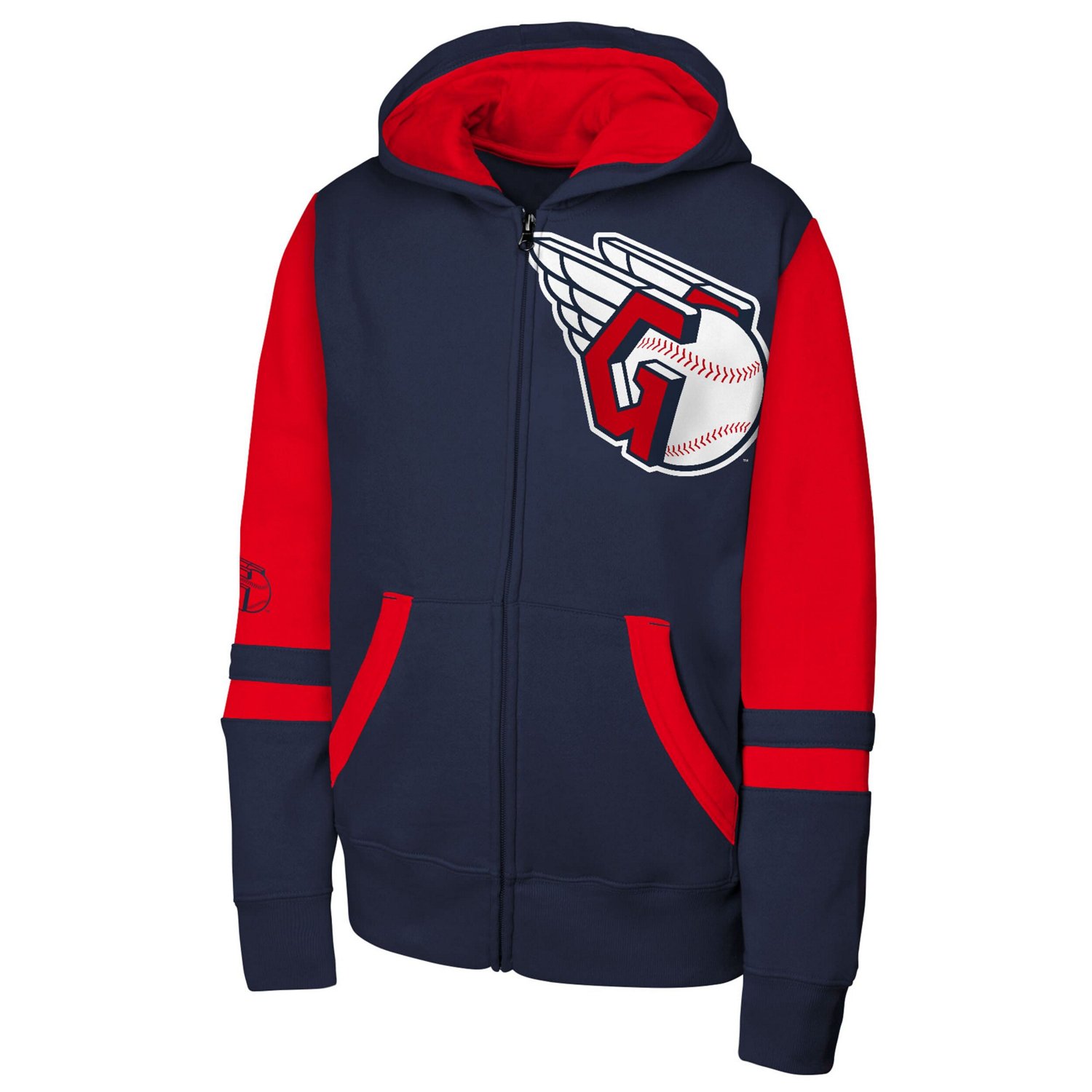 Youth Outerstuff Cleveland Guardians Stadium Colorblock Full-Zip Hoodie - view number 2