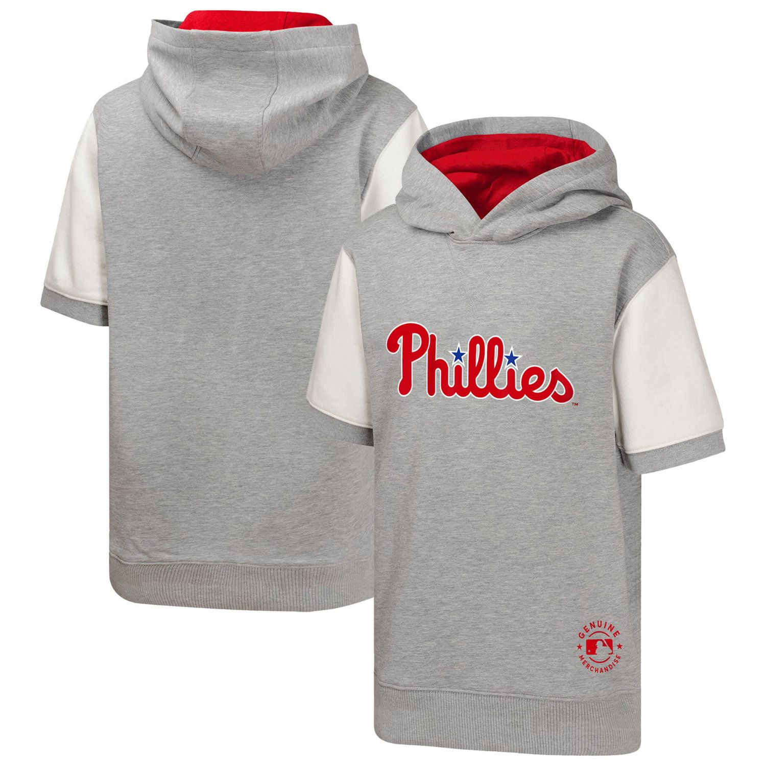 Youth Philadelphia Phillies Line Up Short Sleeve Pullover Hoodie                                                                