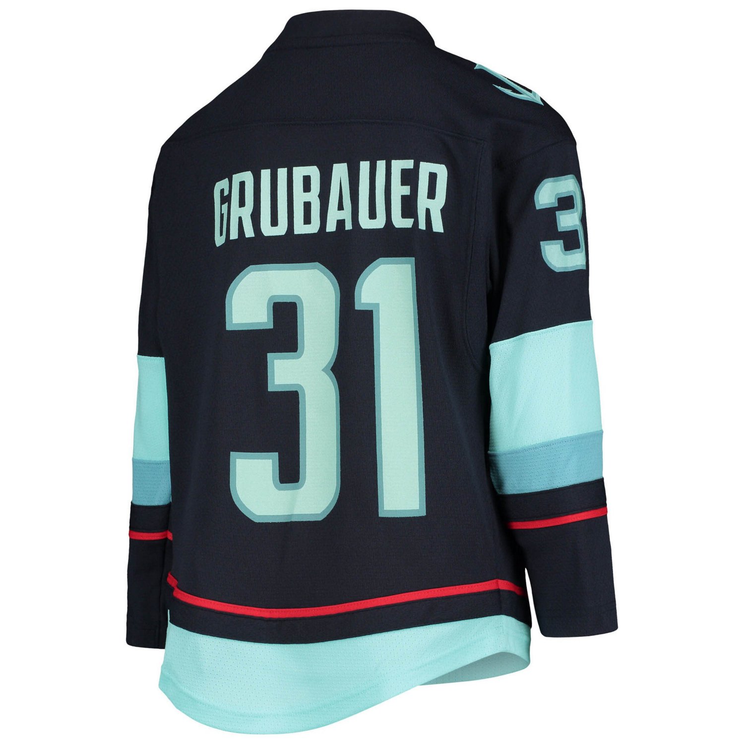 Youth Philipp Grubauer Deep Sea Seattle Kraken Home Replica Player Jersey - view number 3