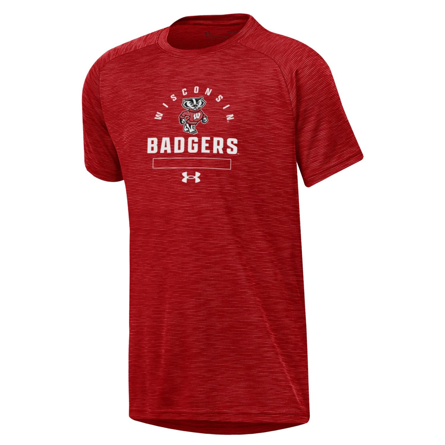 Youth Under Armour Heather Wisconsin Badgers Ultra Soft Rye Tech Performance T-Shirt - view number 2