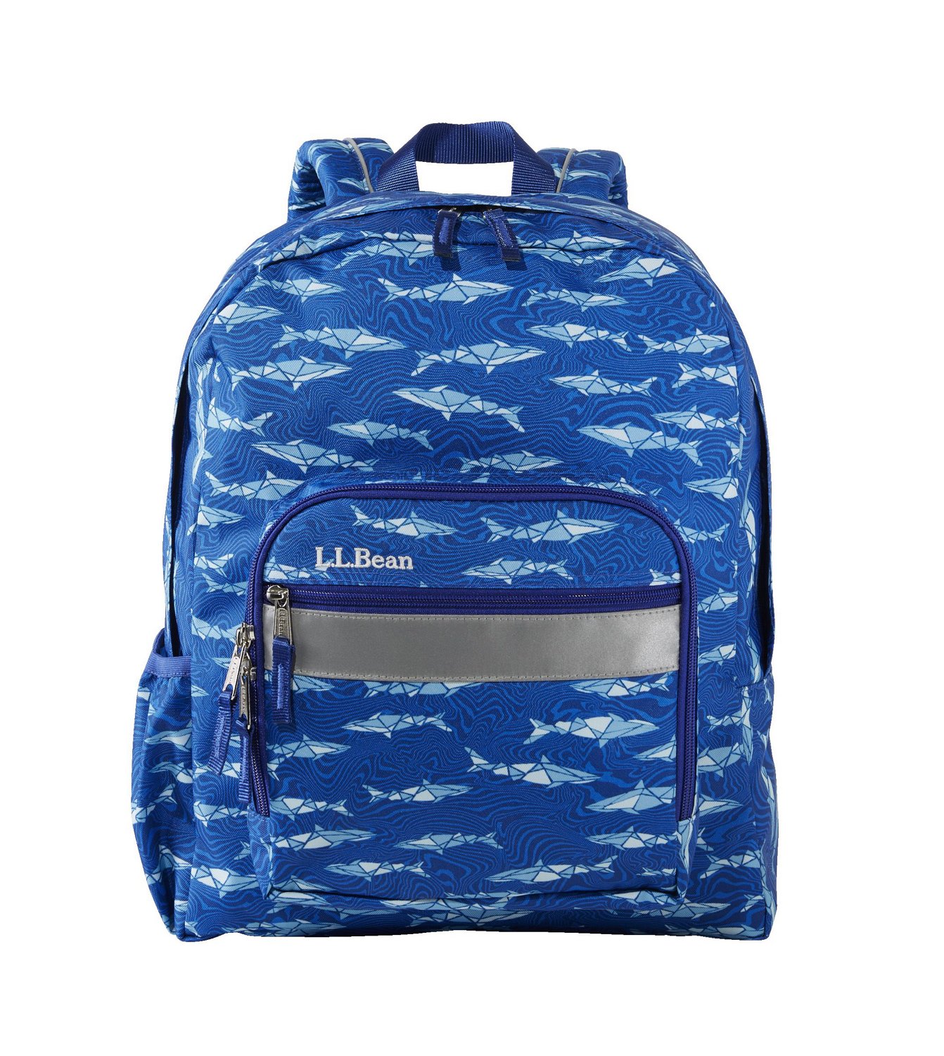 LL Bean School Backpack Dark Blue nylon Reflective Light Strip—Personalized  DJC